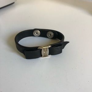Salvatore Ferragamo leather bracelet.